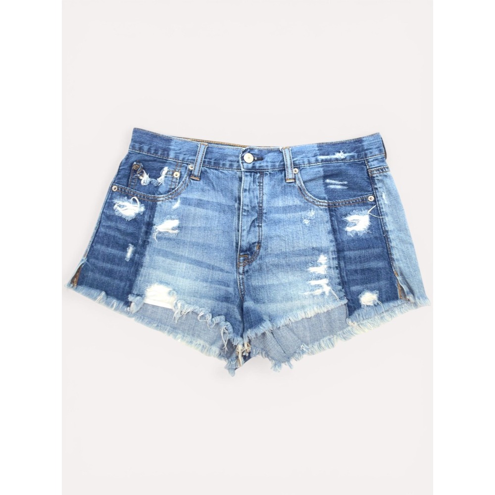 American Eagle Hi Rise Festival Shorts Distressed Button Fly Cutoff Coachella